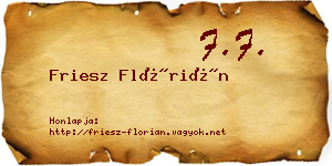 Friesz Flórián névjegykártya
